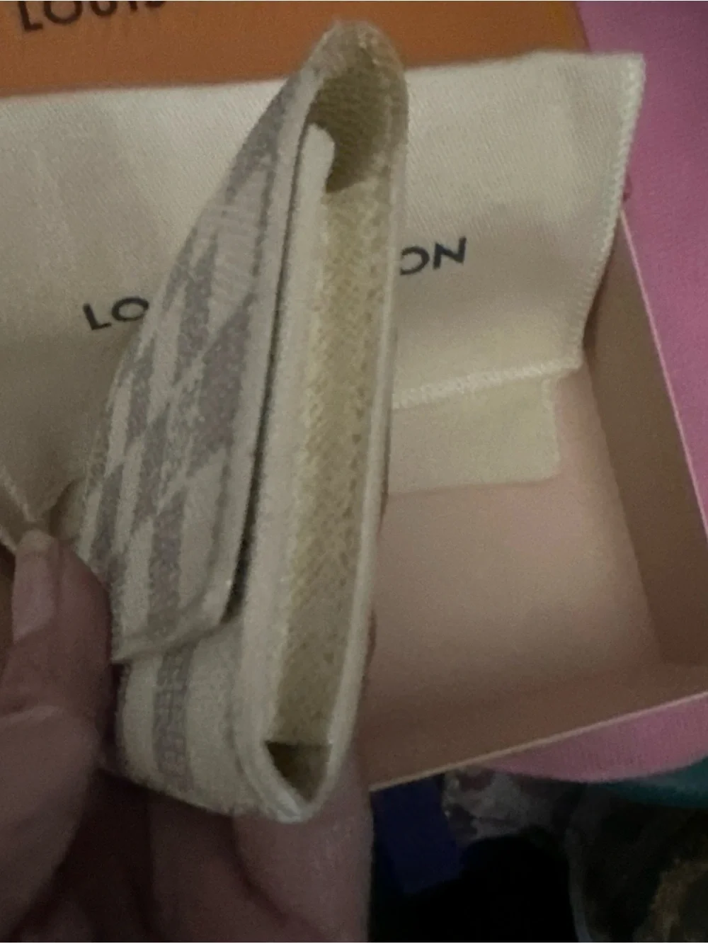 Louis Vuitton Damier Azur Checkered Wallet in Cream and Light Gray